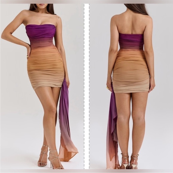 House of CB Sofie Mesh Ombre‎ Mini Dress Size XS - Picture 4 of 13